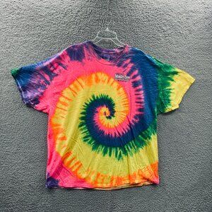 St Augustine Alligator Farm Mens Shirt 3XL Purple Pink Tie Dye Peace Love Gators